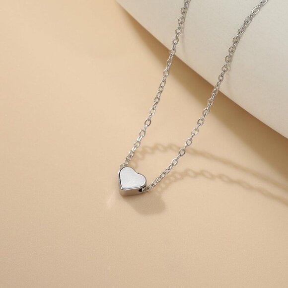 Dainty Gold Heart Necklace for Women - 14K Gold/Silver Plated Cute Heart Handmad - Picture 6 of 7